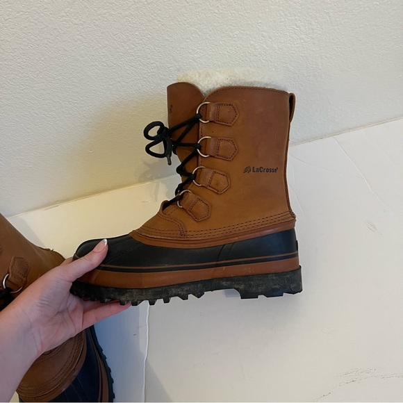 Lacrosse Womens Insulated Leather Rubber Steel Shank Boots - Picture 8 of 13